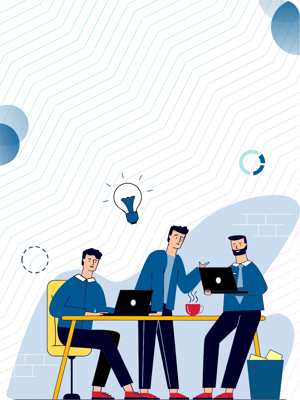 Forelsket team collaborating on digital solutions