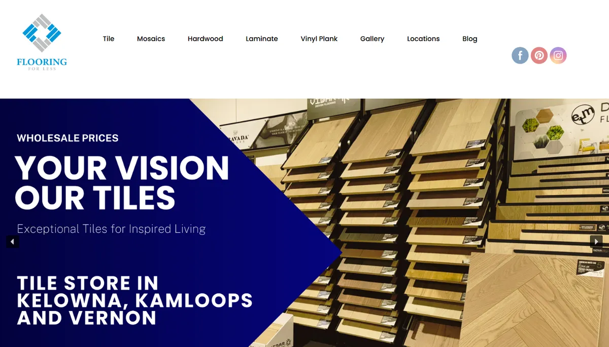 Flooring For Less website