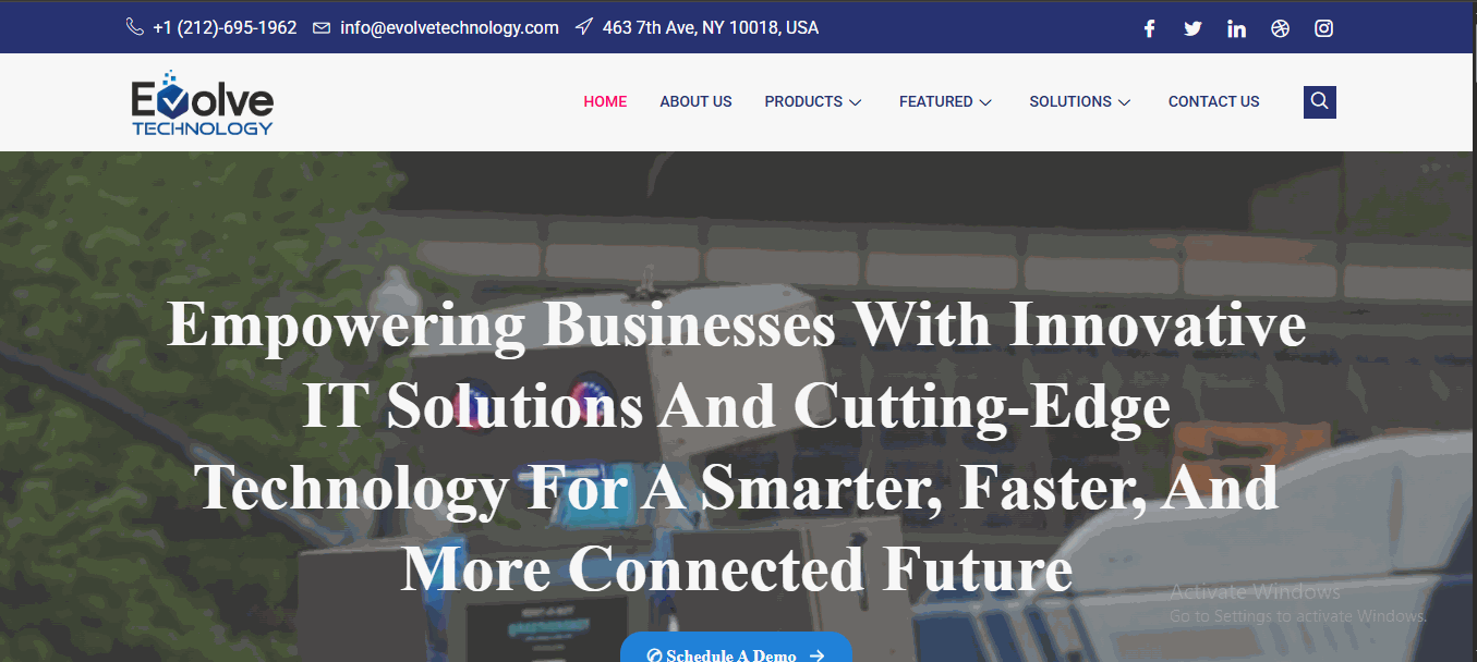 Evolve Technology website homepage